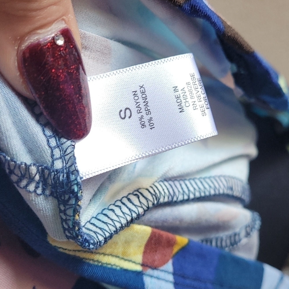 COPY - LOGO blue floral tunic POCKETS S - Picture 8 of 9